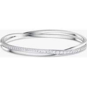 Swarovski Twist Cross Over White Crystal Bangle 5572725 S