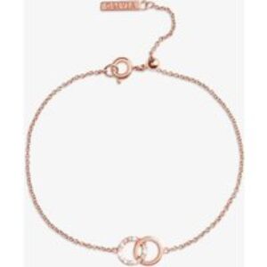 Olivia Burton Bejewelled Interlink Chain Rose Gold Tone Bracelet OBJCOB08
