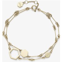Olivia Burton Signature Gold Plated Honeycomb Double Layered Chain Bracelet 24100308 - Image 2