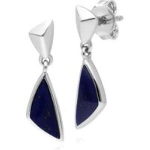 Micro Statement Lapis Lazuli Drop Earrings in Sterling Silver