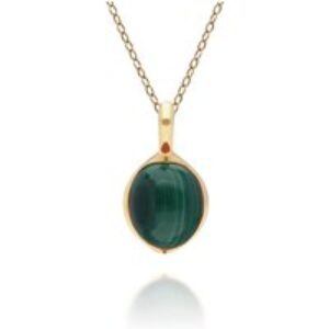 Irregular B Gem Malachite Pendant in Gold Plated Silver