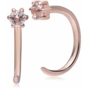 Morganite Pull Through Hoop Earrings in 9ct Rose Gold