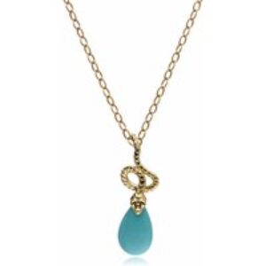 ECFEW™ Turquoise Winding Snake Pendant in Gold Plated Sterling Silver