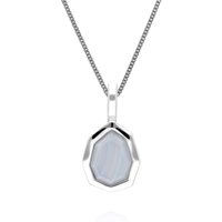 Irregular B Gem Blue Lace Agate Pendant in Sterling Silver - Image 2