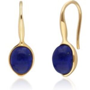 Abnormal B Gem Lapis Lazuli Drop Earrings in Yellow Gold Plated Silver