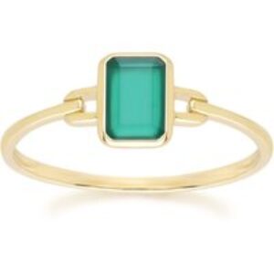 Classic Baguette Chalcedony Ring in 9ct Yellow Gold