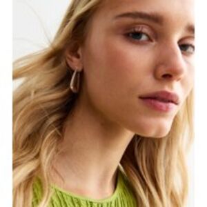 Silver Tone Triangle Hoop Earrings New Glance