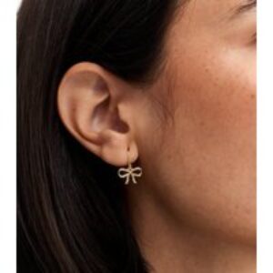 Gold Tone Diamante Bow Earrings New Glance