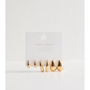 3 Pack Gold Teardrop Hoop Earrings New Glance