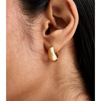 18ct Gold Plated Chunky Hoop Earrings New Glance - Image 2