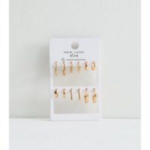 6 Pack Gold Blended Twist Hoop Earrings New Glance