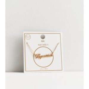 Gold Aquarius Big name Signal Necklace New Glance
