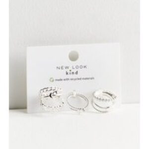 8 Pack Silver Stacking Rings New Glance