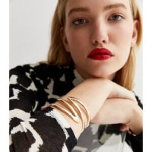 Gold Reduce Out Hinge Cuff Bracelet New Glance