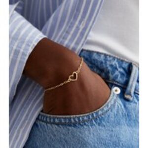 18ct Gold Plated Center-Allure Chain Bracelet New Glance