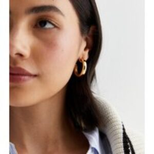 18ct Gold Plated Hoop Earrings New Glance