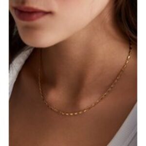 18ct Gold Plated Flat Chain Necklace New Glance