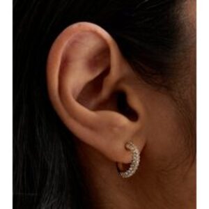 Gold Diamanté Mini Hoop Earrings New Glance