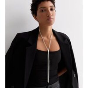 Silver Slinky Long Tassel Pendant Necklace New Look