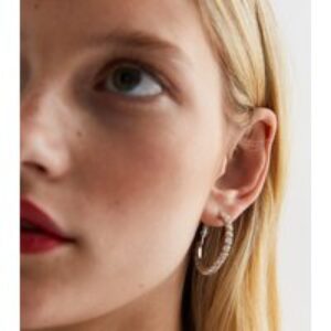Silver Diamanté Hoop Earrings New Glance