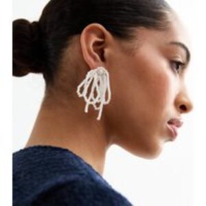 Cream Pretend Pearl Bow Earrings New Glance