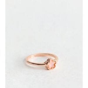 Red Rose Gold Tone Flower Ring New Glance