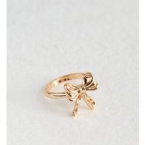 Gold Tone Bow Ring New Glance