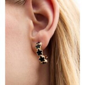 Gold Tone Flower Hoop Earrings New Glance