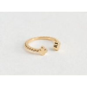Gold Tone Flower Open Band Ring New Glance