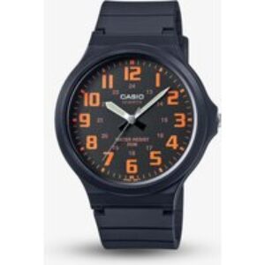 Casio Mens Analogue Black And Orange Dial Watch MW-240-4BVEF