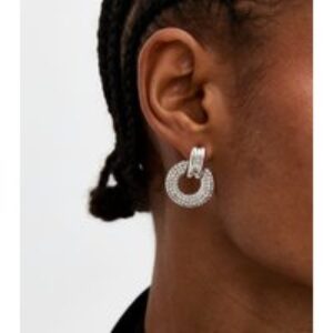 Silver Tone Crystal Drop Earrings New Glance