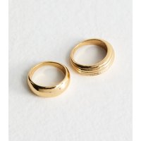 Pack of two Gold Tone Dome Rings New Glance - Image 2