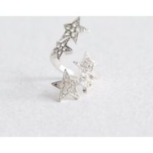 Silver Tone Celebrity Diamanté Wraparound Ring New Glance