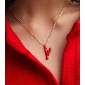 Gold Tone Lobster Allure Pendant Necklace New Glance