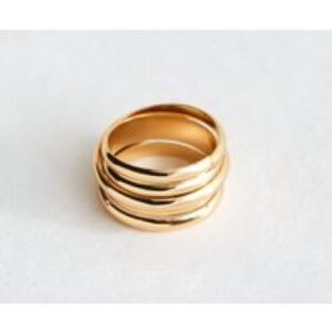 Gold Tone Wrap Impact Tube Ring New Glance