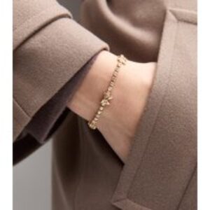 Gold Tone Pass Appeal Diamanté Tennis Bracelet New Glance
