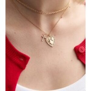 Gold Tone Layered Multi Allure Necklace New Glance