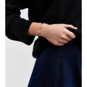 Gold Tone Geometric Cutout Cuff Bracelet New Glance