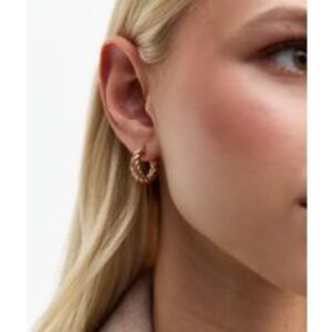 Gold Tone Twisted Hoop Earrings New Glance