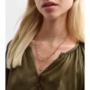 Gold Tone Layered Diamanté Necklace New Glance