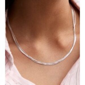 Silver Tone Layered Glance Necklace New Glance