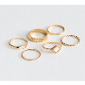 Pack of 6 Gold Tone Rings New Glance