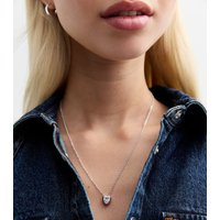 Silver Tone Diamantè Middle Pendant Necklace New Glance - Image 2