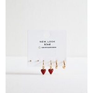 Gold Tone Multipack Strawberry Drop Hoop Earrings New Glance