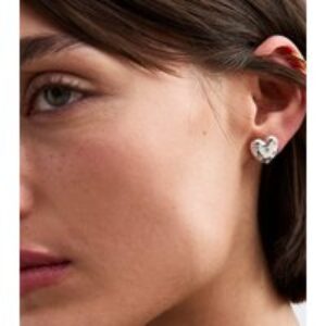 Silver Diamanté Center Stud Earrings New Glance