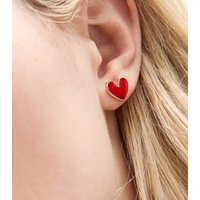 Gold Tone Center Form Tooth Stud Earrings New Glance - Image 2