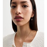 Gold Tone Starfish Necklace and Earrings Set New Glance - Image 2