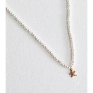 Cream Pretend Pearl Starfish Pendant Necklace New Glance