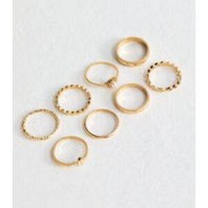 Pack of 8 Gold Tone Celestial Rings New Glance