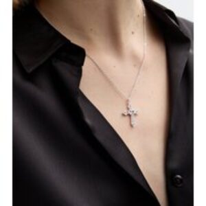 Silver Tone Diamanté Pass Necklace New Glance